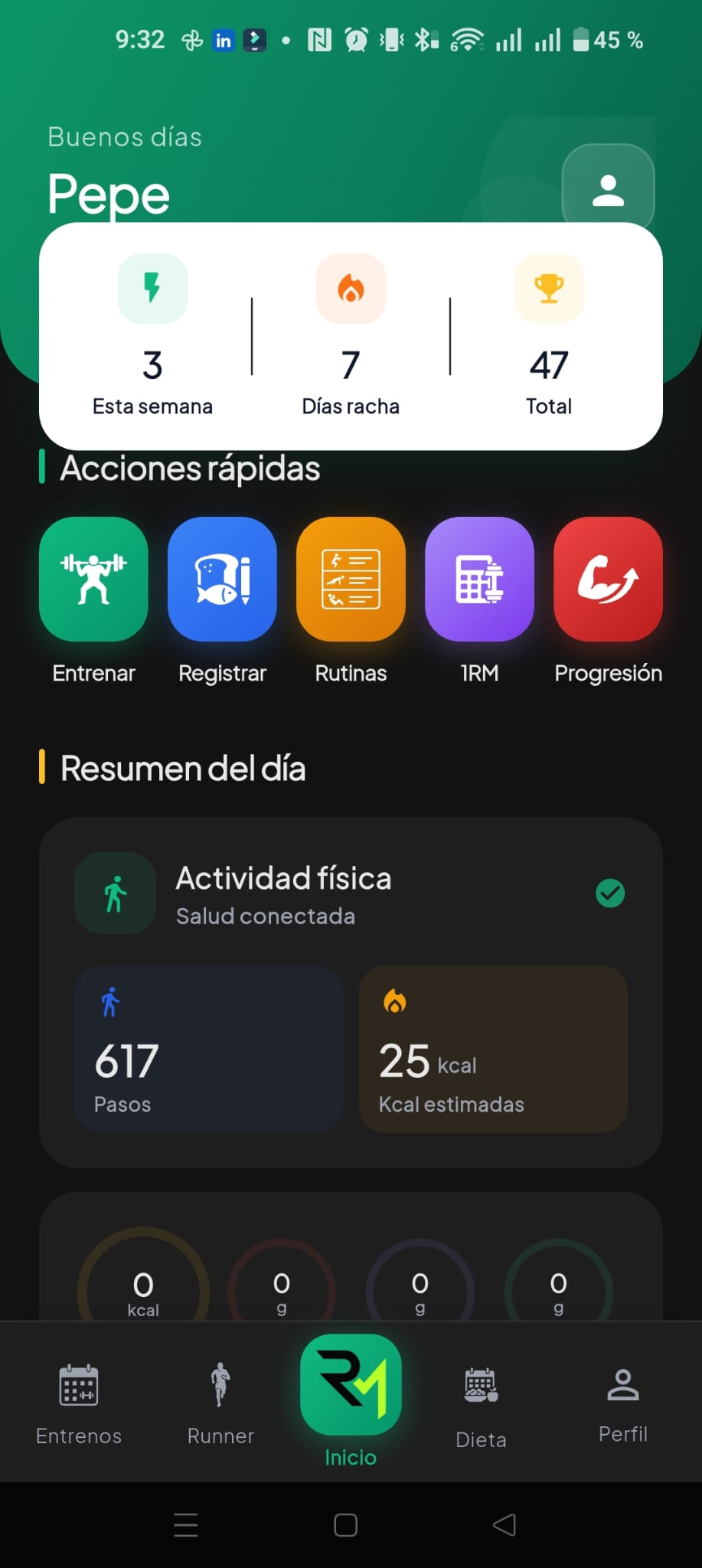 Captura demo de RMTracker